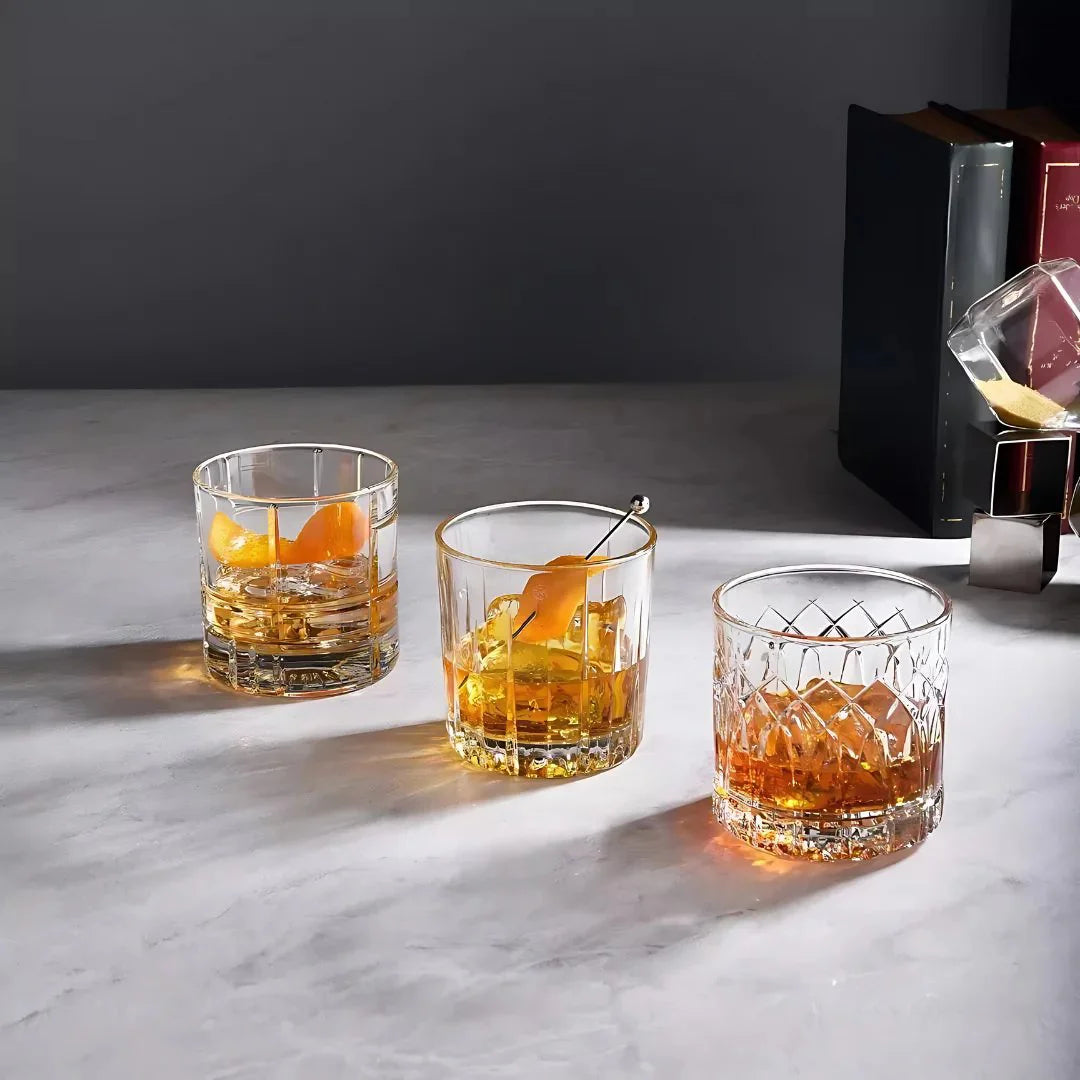 Draze Double Rock Whiskey Glass - Made Of Heavy Crystal