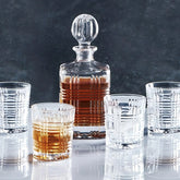 Eclipse Round Cap Crystal Whiskey Decanter Set