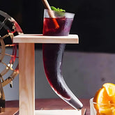 Horn Shape Glass With Wooden Stand
