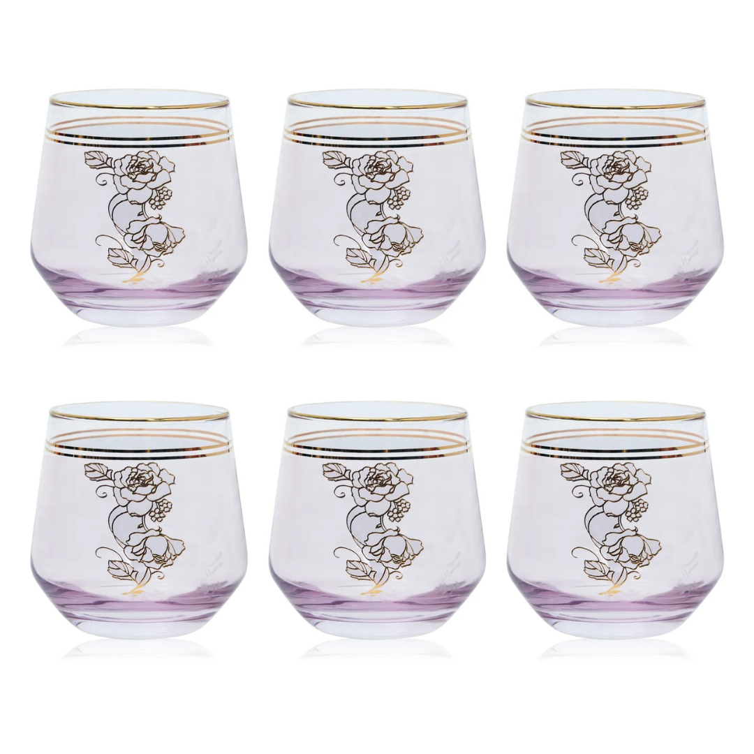 Blush & Gold Whiskey Glass (Pack Of 6) Blush & Gold Whiskey Glass (Pack Of 6)