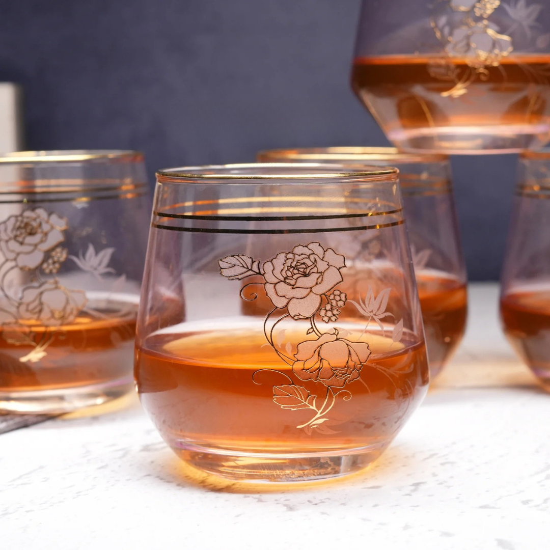 Blush & Gold Whiskey Glass (Pack Of 6) Blush & Gold Whiskey Glass (Pack Of 6)