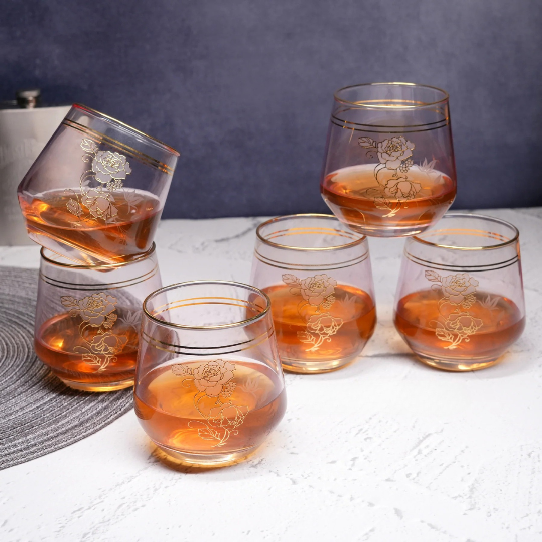 Blush & Gold Whiskey Glass (Pack Of 6) Blush & Gold Whiskey Glass (Pack Of 6)