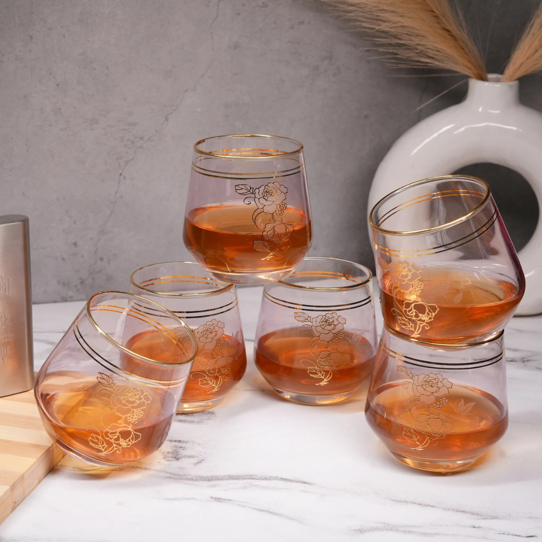 Blush & Gold Whiskey Glass (Pack Of 6) Blush & Gold Whiskey Glass (Pack Of 6)