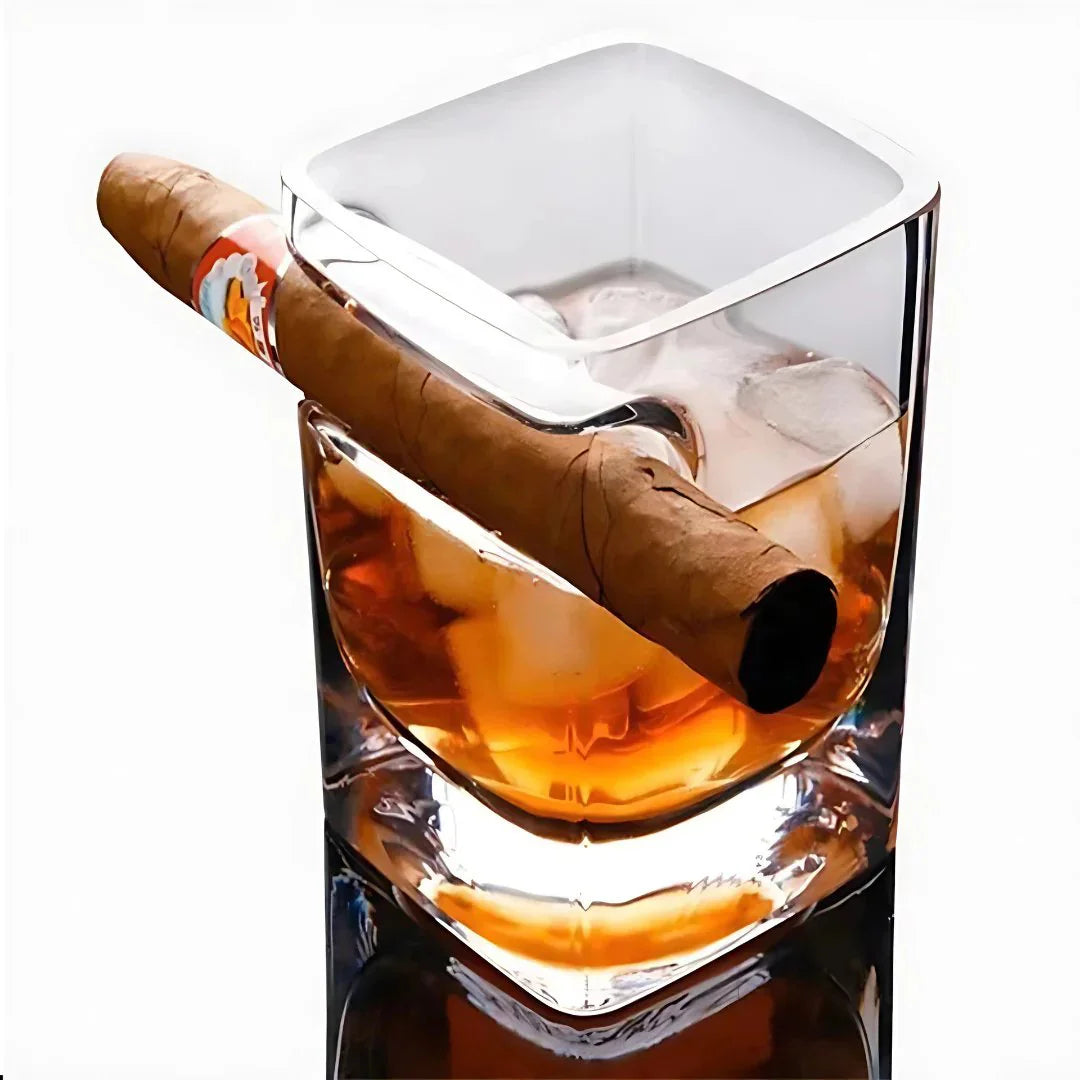 The Cigar Holding Whiskey Glass The Cigar Holding Whiskey Glass