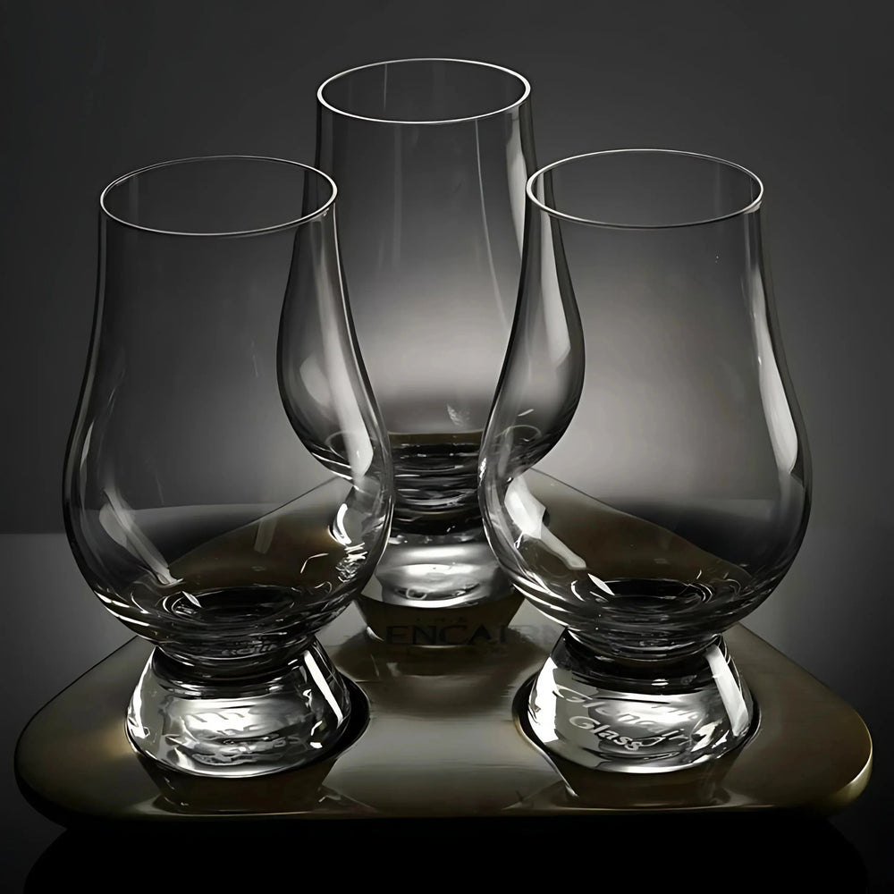 Close-up of The Glenkin Glass emphasizing clarity and fine craftsmanship.