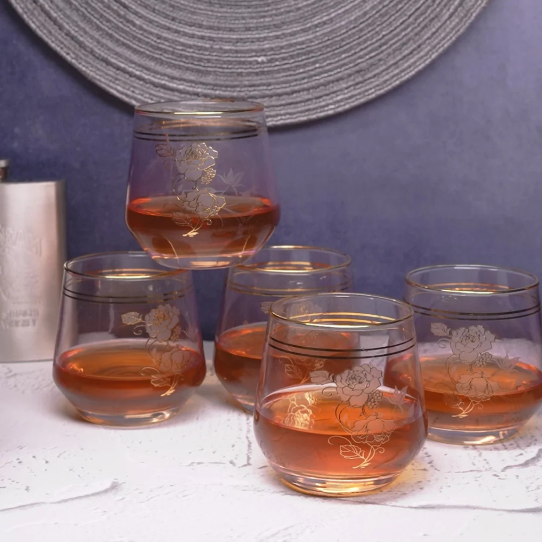 Blush & Gold Whiskey Glass (Pack Of 6) Blush & Gold Whiskey Glass (Pack Of 6)