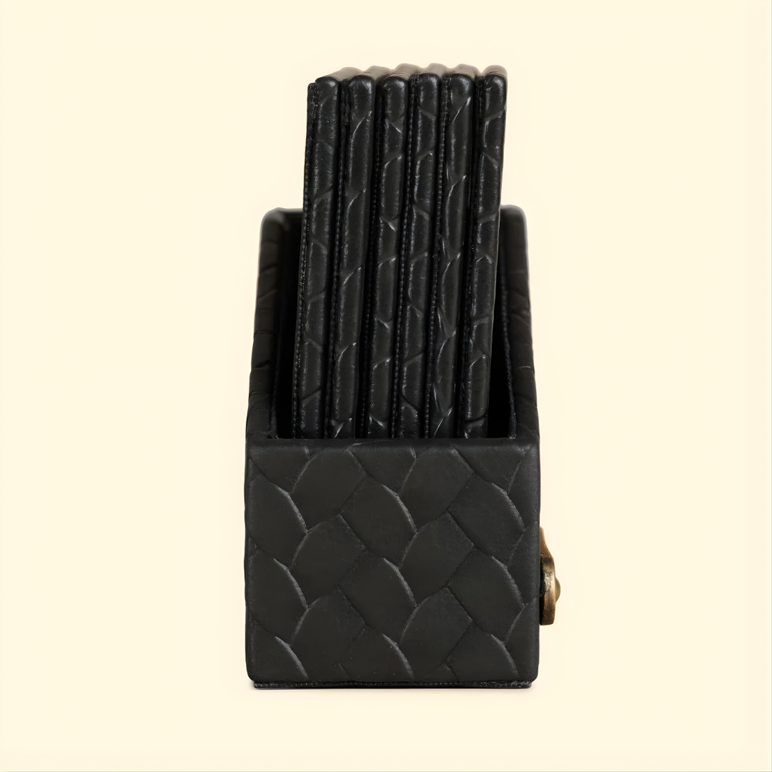Pure Leather Coaster Set - Set Of 6