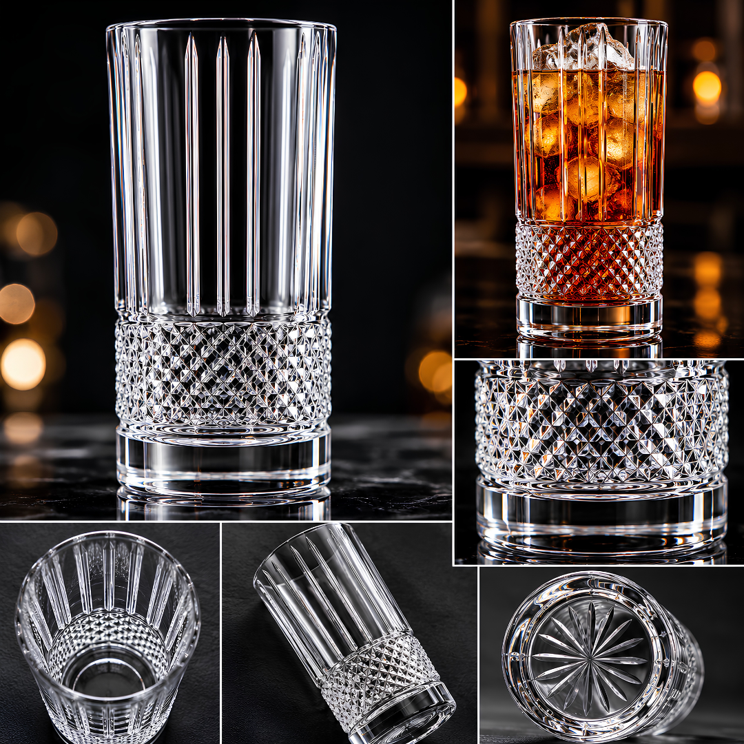 Quirky Crystal Hi Ball Glass – Set of 6 | Made in Italy
