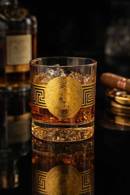 Lion Legacy Whiskey Glass - Set Of 6 - Real Gold Plated