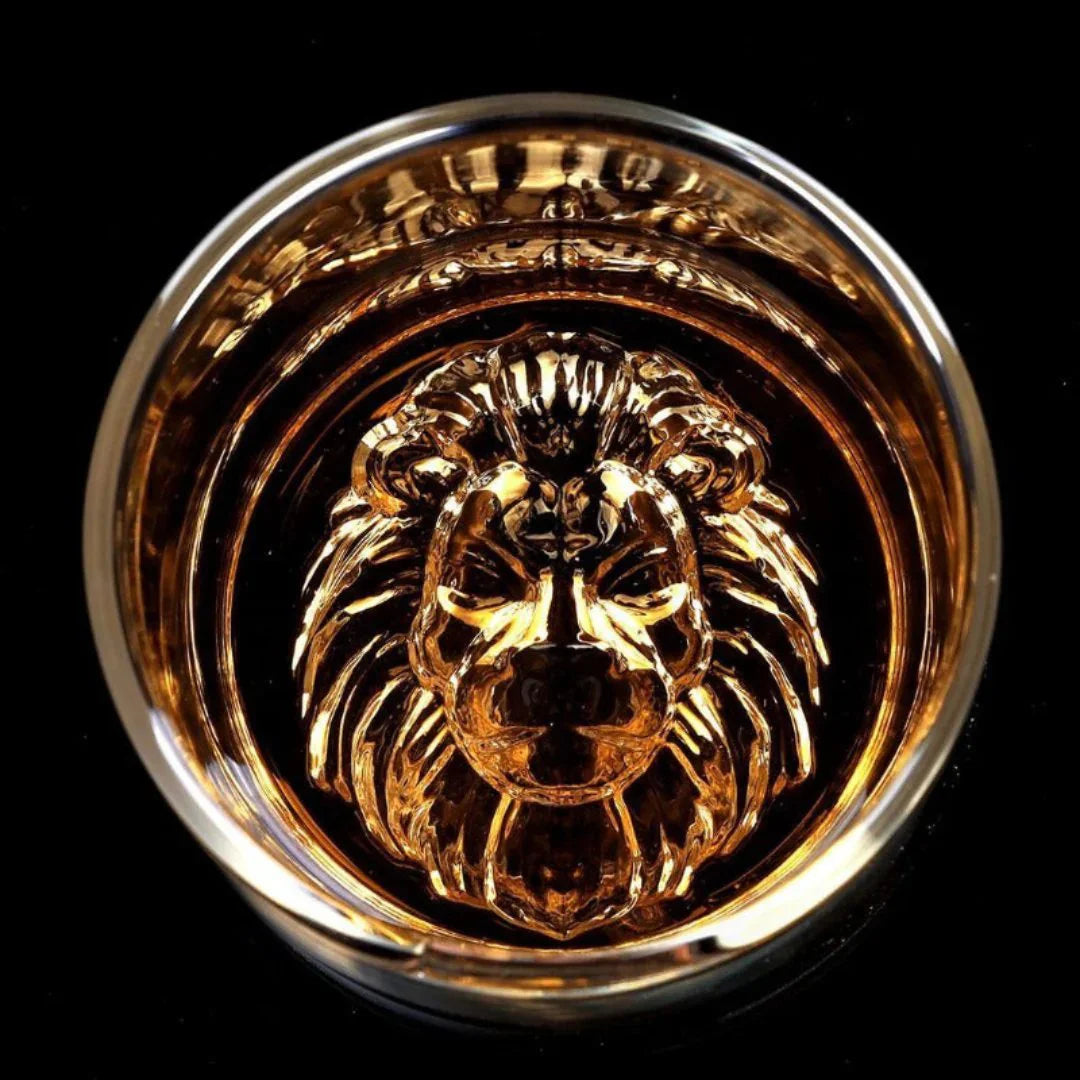 Lion Whiskey Glass - Heavy Crystal - Set Of 6