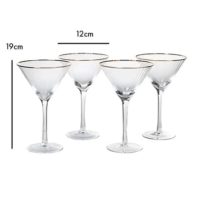 Gold Rim Martini (Set Of 2)