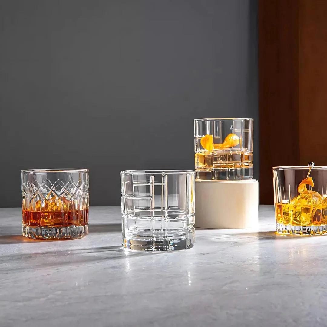 Draze Double Rock Whiskey Glass - Made Of Heavy Crystal