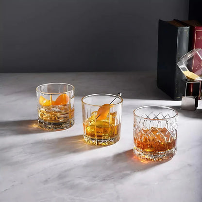 Draze Double Rock Whiskey Glass - Made Of Heavy Crystal