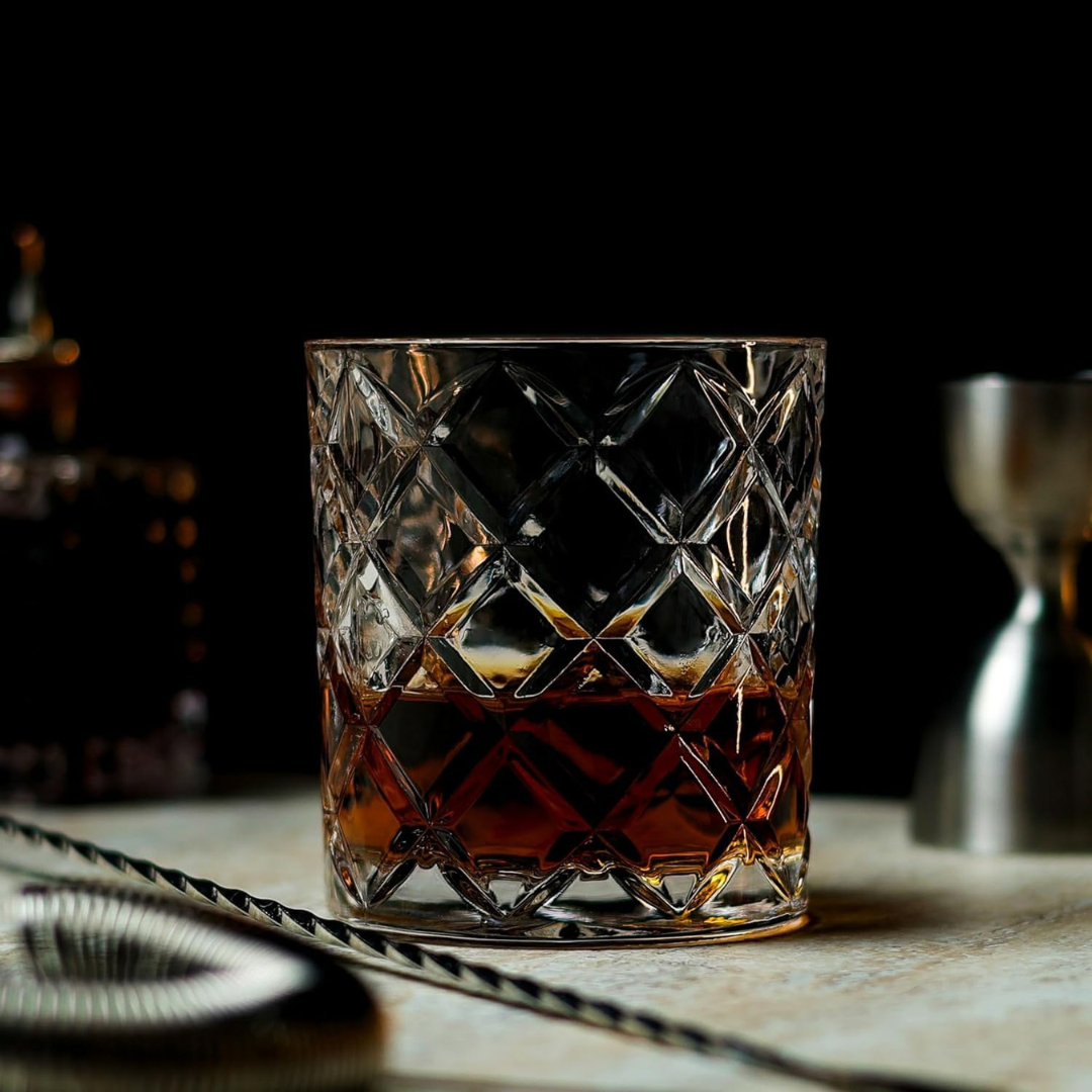 Milano Crystal Cut Whiskey Glass - Made In Italy - Set Of 6