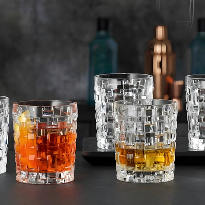 Crystal Gridlock Whiskey Tumbler (Pack Of 6) - Made Of Sapphire Crystal