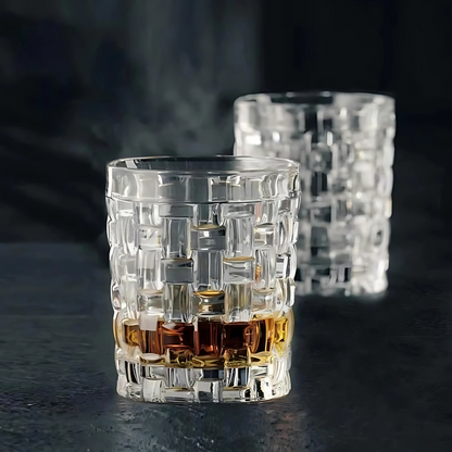 Crystal Gridlock Whiskey Tumbler (Pack Of 6) - Made Of Sapphire Crystal