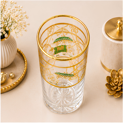 Royal Heritage Elephant Crystal Tumbler - Real Gold Plated - Set of 6 with Leather Briefcase