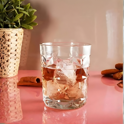 Geometric Crystal Glass - Set Of 6 - Made In Italy