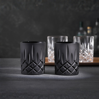 Darkstone Crystal Whiskey Glass – Pack of 2 - Made in Italy (Exclusive)