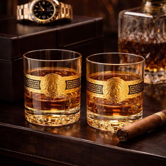 Crown & Crest Whiskey Glass - Made In Italy - Set Of 6