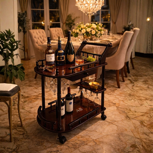 Wooden Bar Trolley – Made Of Sheesham Wood