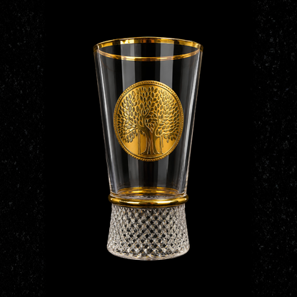 Royal Bonsai Crystal Tumbler – Real Gold Plated | Set of 6