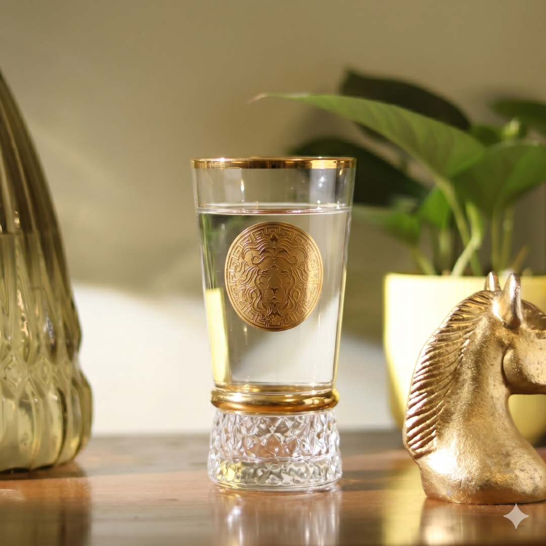 Lionheart Gold Crystal Tumbler - Set Of 6 - Made Of Bohemian Crystal
