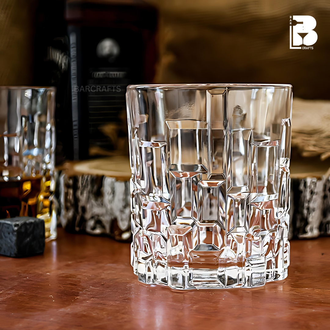 Crystal Cut Whiskey Glass - Made in Italy - Set of 6