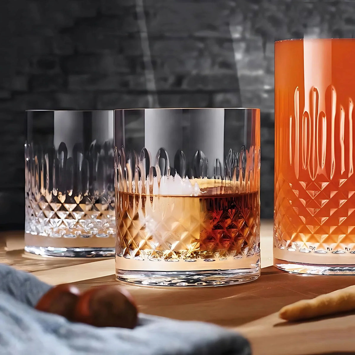 Made In Italy -Diamante DOF Crystal Whiskey Glass - Set Of 4