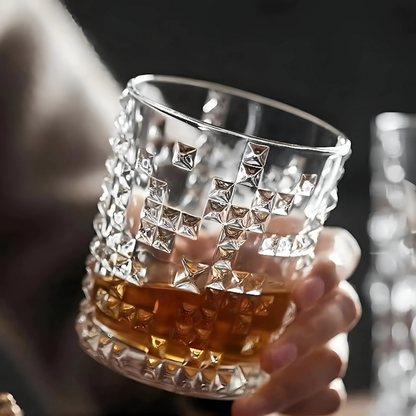 Dotty Crystal Whiskey Glass - Pack Of 6 (Made In Czech Republic)