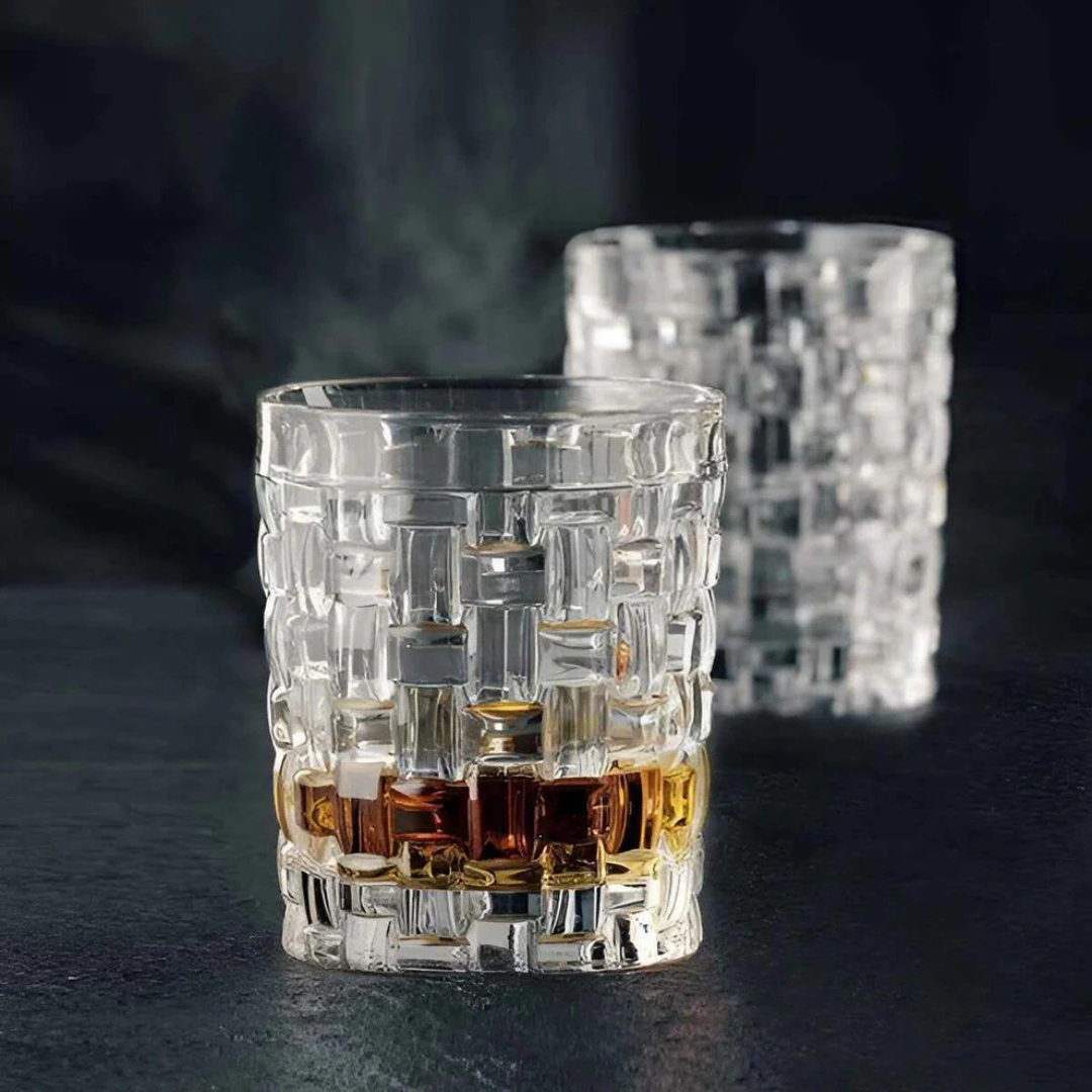 Crystal Gridlock Whiskey Tumbler (Pack Of 6) - Made Of Sapphire Crystal