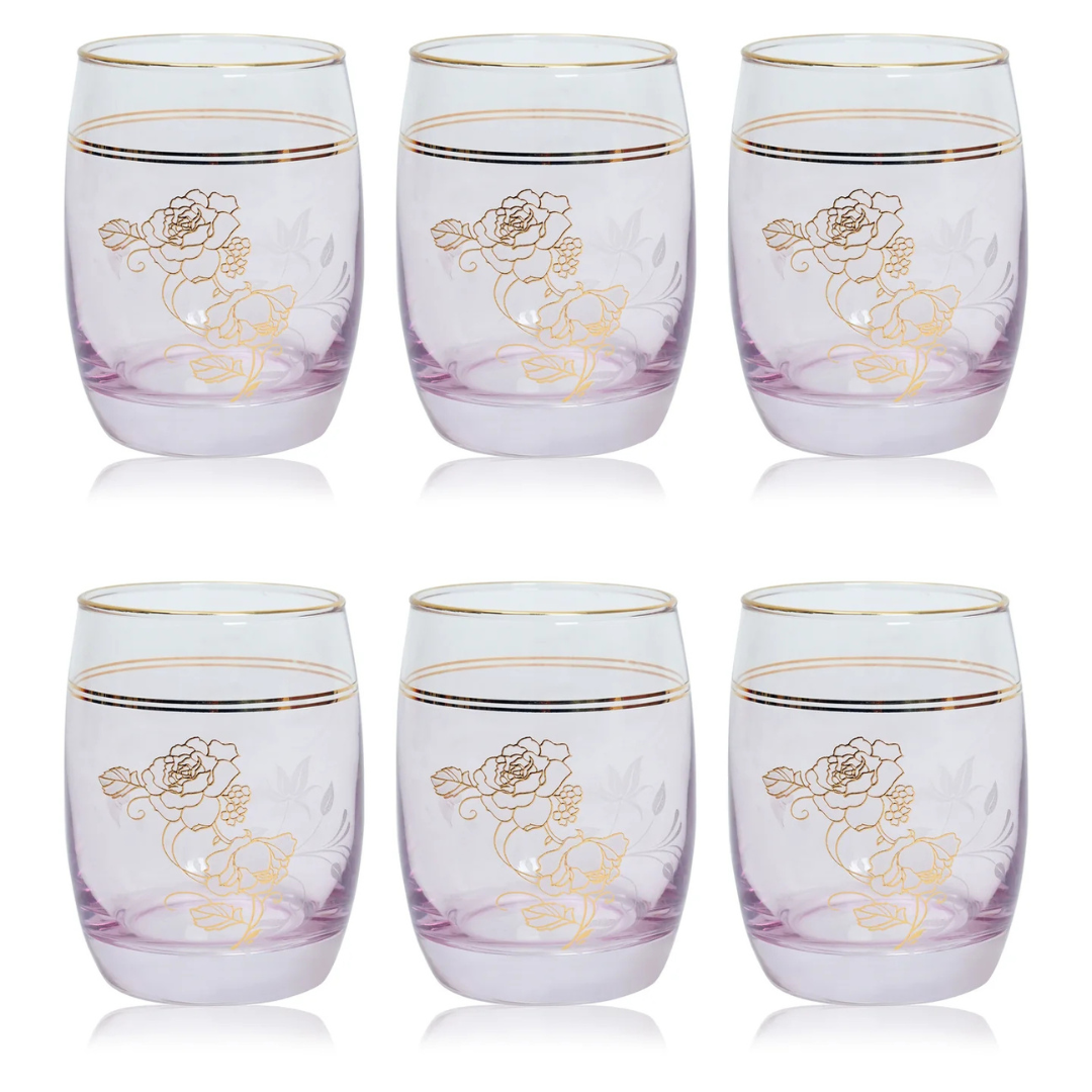 Blush And Gold Hi Ball Glass (Pack Of 6)