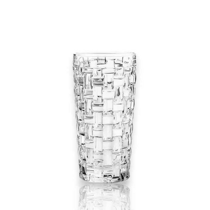 Crystal Gridlock Hi Ball Glass - Pack Of 6 - Made Of Finest Crystal