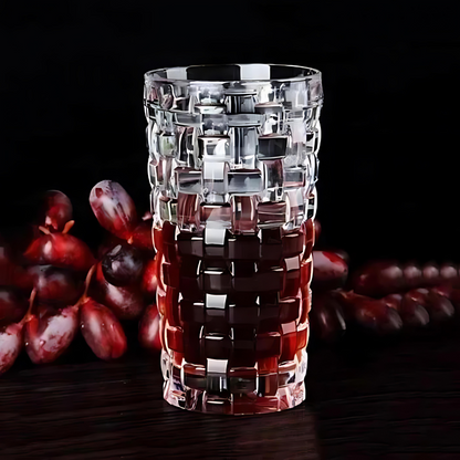 Crystal Gridlock Hi Ball Glass - Pack Of 6 - Made Of Finest Crystal