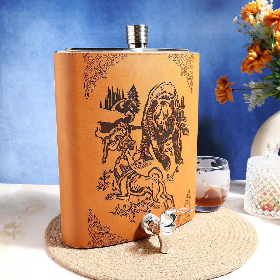 Leather Liquor Flask - 3.5 Litre