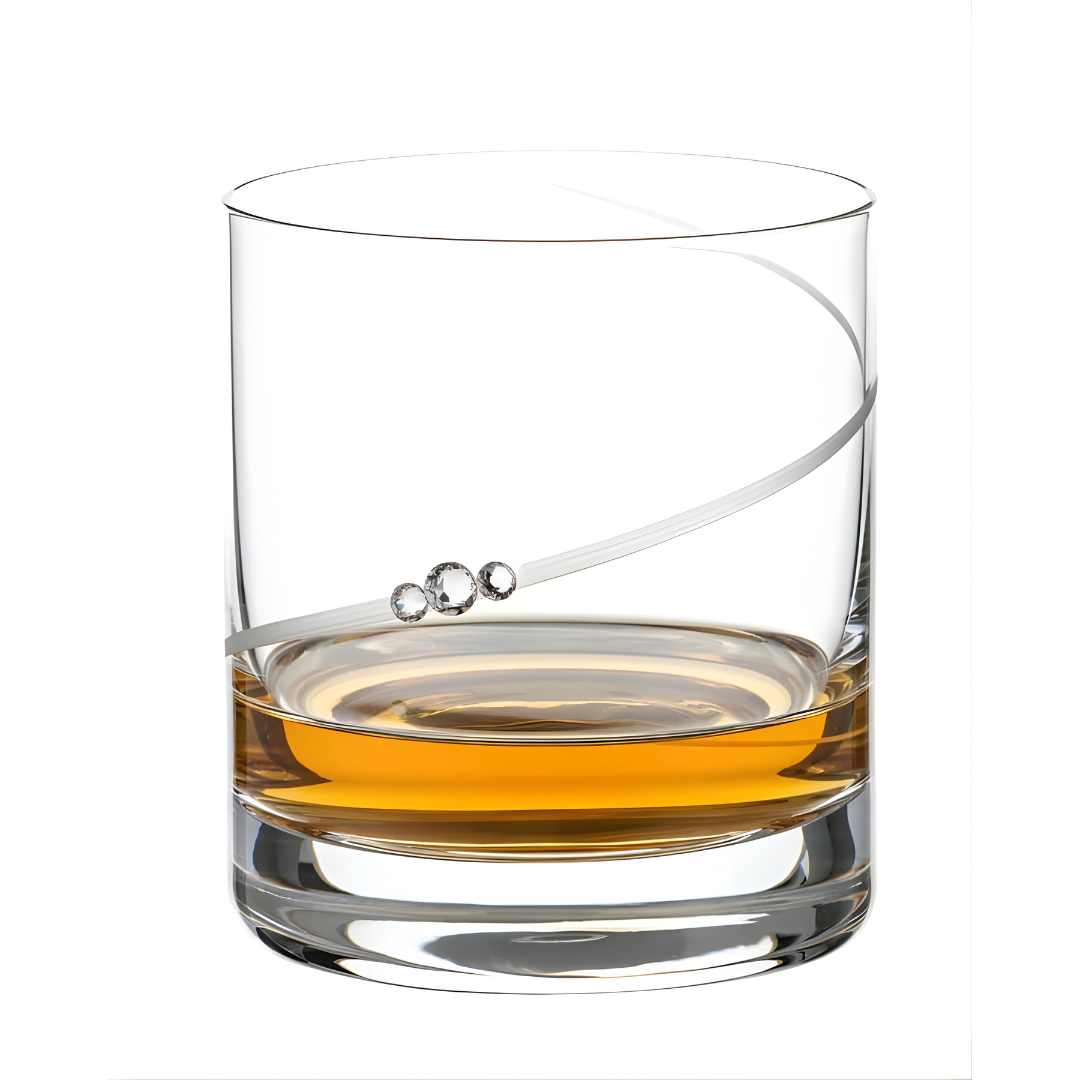 Diamond Studded Crystal Whiskey Glass - Set Of 6