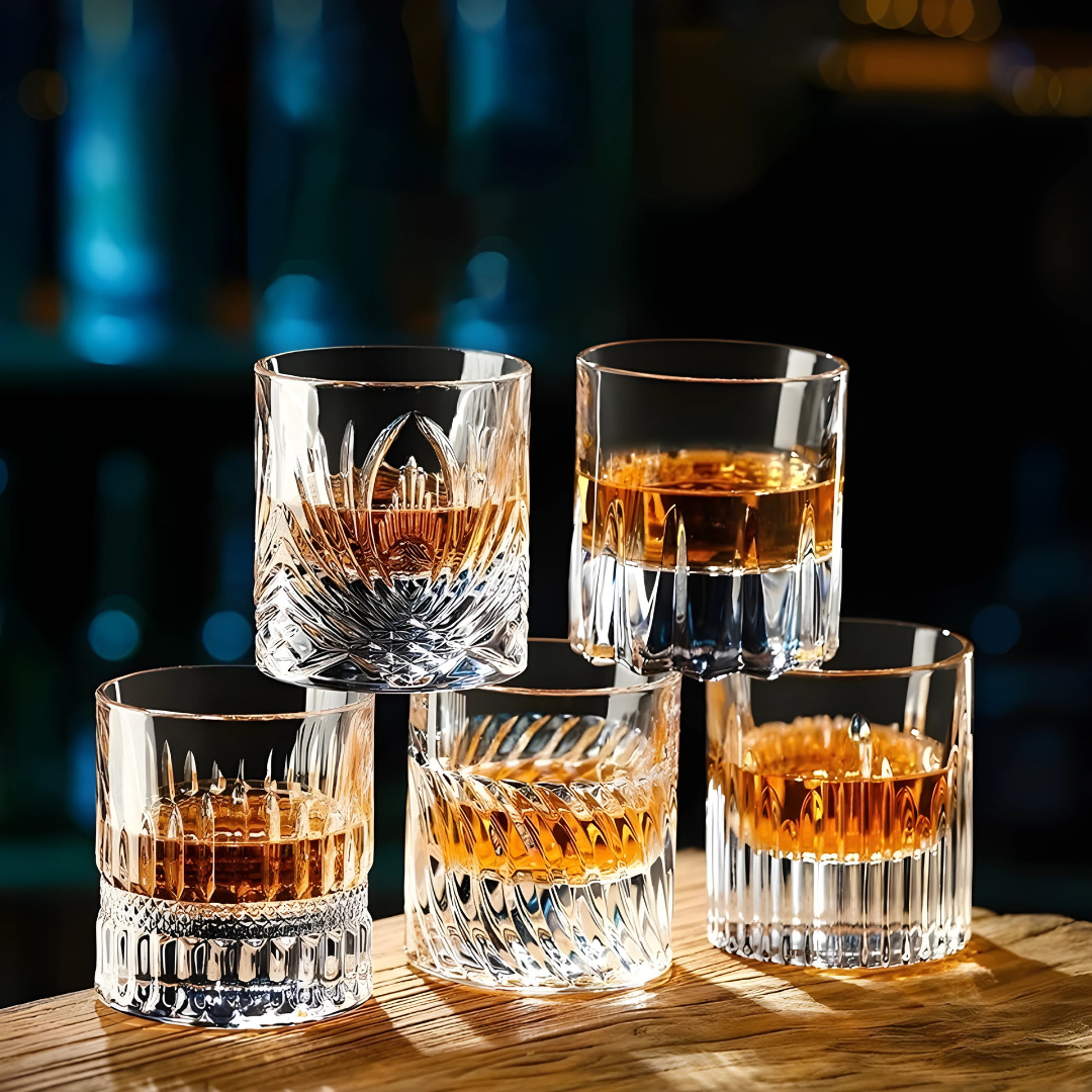 The Royal Crest Whiskey Glass – Set of 6 – Made with Sapphire Crystal