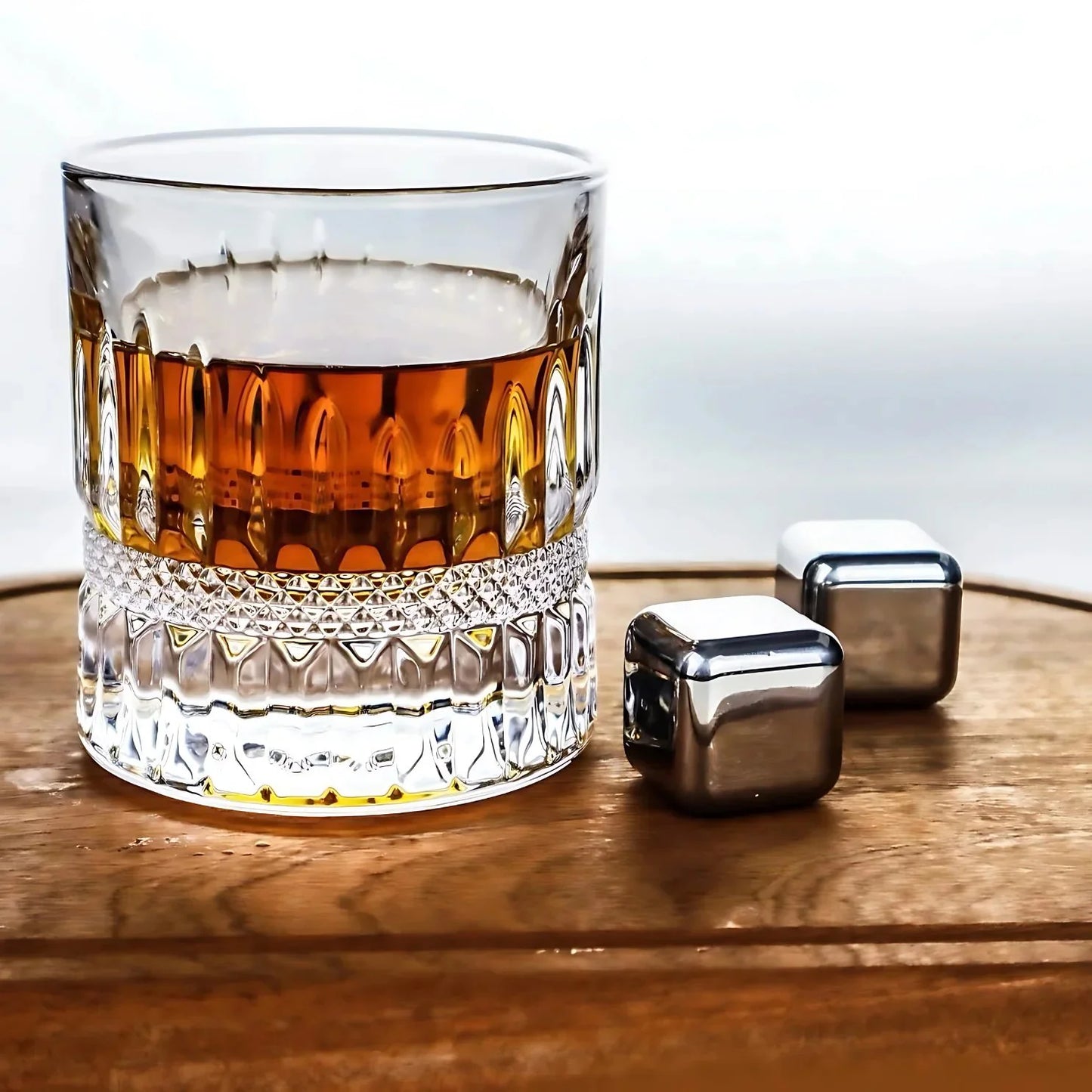 The Embossed Heavy Base Whiskey Glass - Set Of 6 - Heavy Crystal