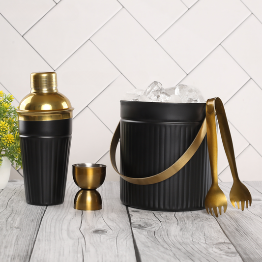 Golden Black Ice Bucket Set