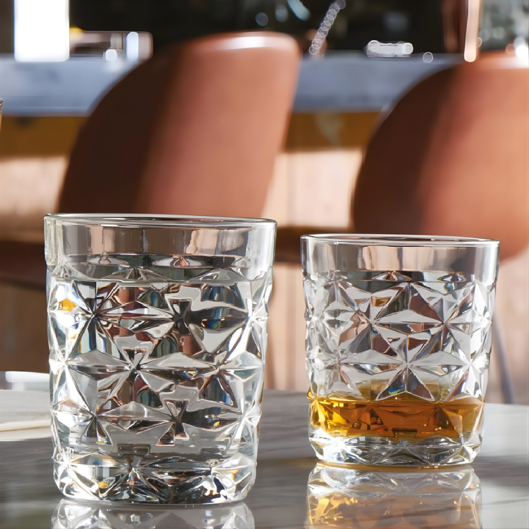 Geometric Crystal Glass - Set Of 6 - Made In Italy