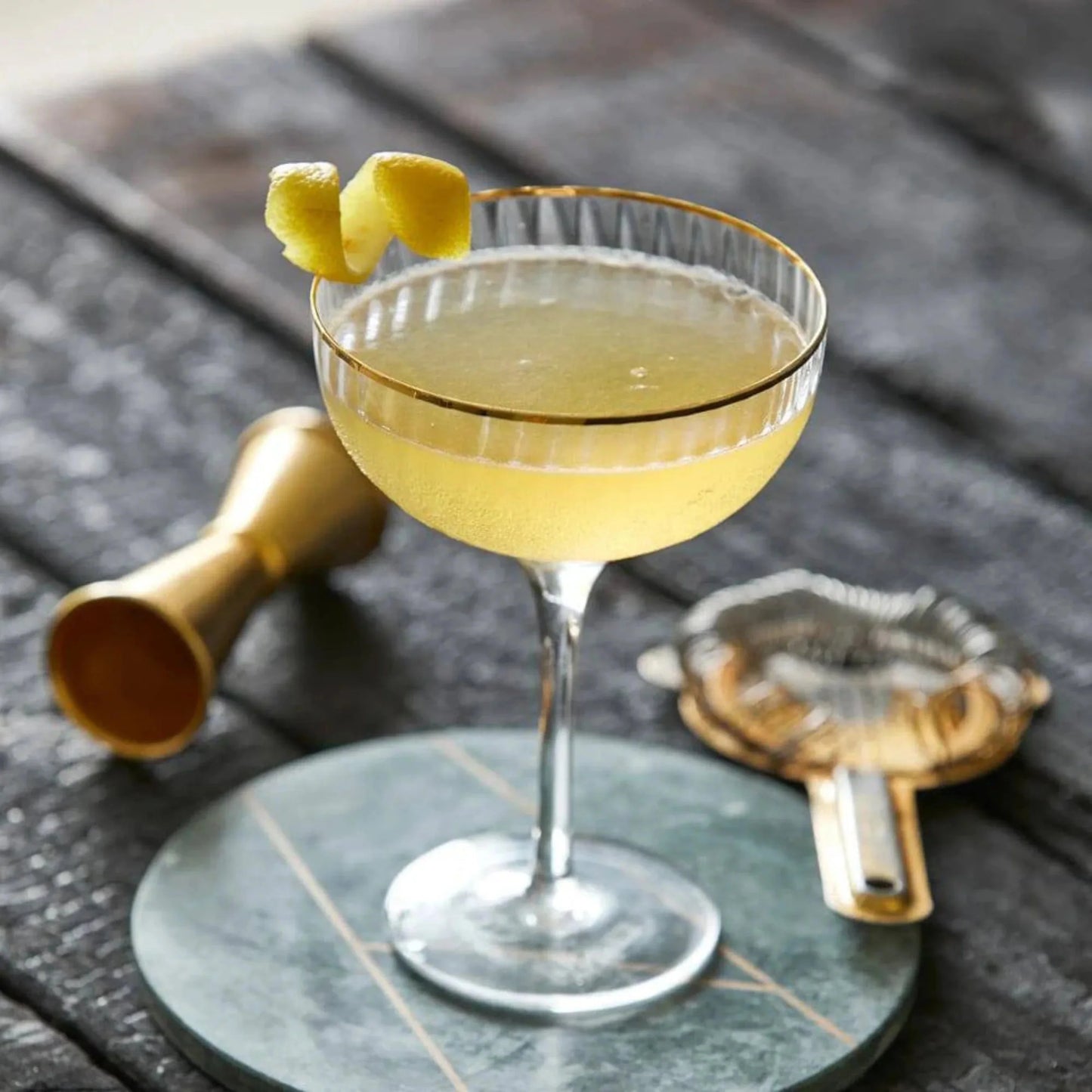 Gold Rim Coupe Glass