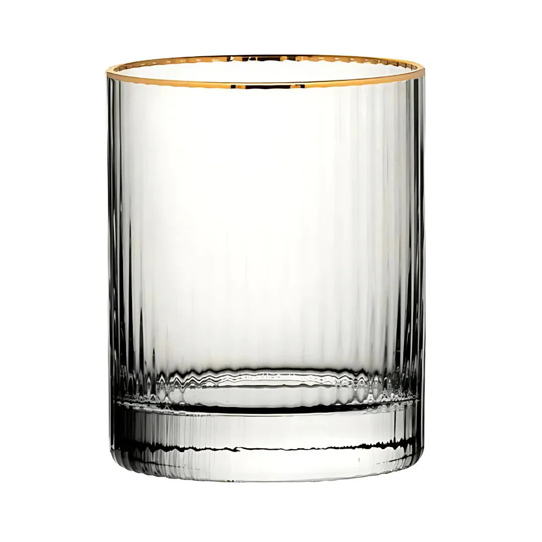 Gold Rim Crystal Whiskey Glass (Pack Of 6) - Real Gold Plated