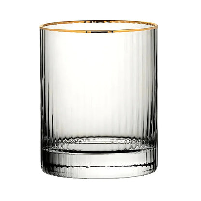 Gold Rim Crystal Whiskey Glass (Pack Of 6) - Real Gold Plated