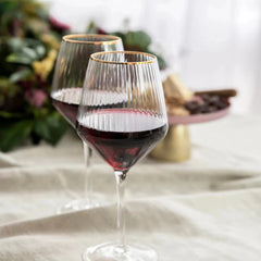 Gold Rim Wine Glass