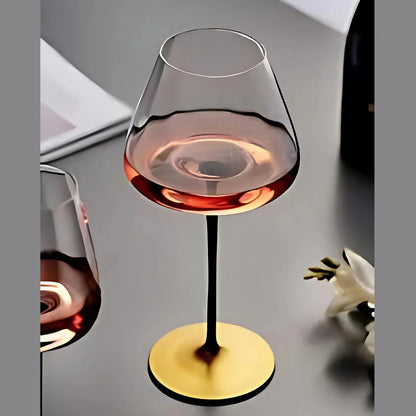 Black Stem Copper Base Wine Glass (Pack Of 2) (Made In Italy)