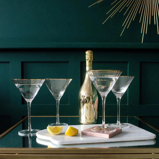 Gold Rim Martini (Set Of 2)