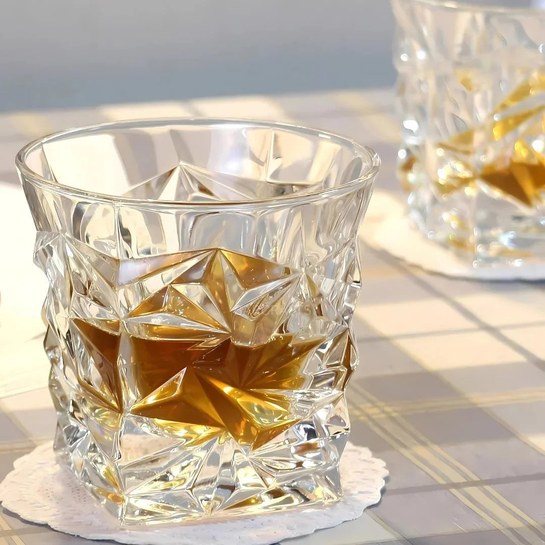 Glacier Cut Crystal Whiskey Glass - Set of 6 - Made In Italy