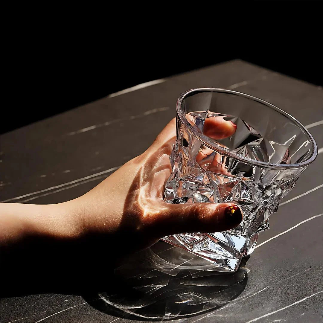 Glacier Cut Crystal Whiskey Glass - Set of 6 - Made In Italy