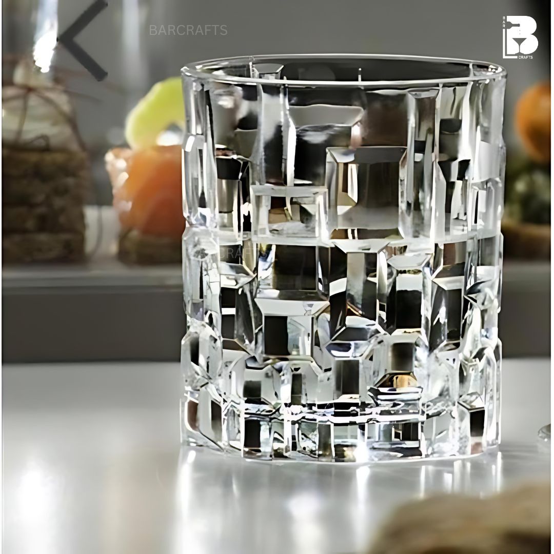 Crystal Cut Whiskey Glass - Made in Italy - Set of 6