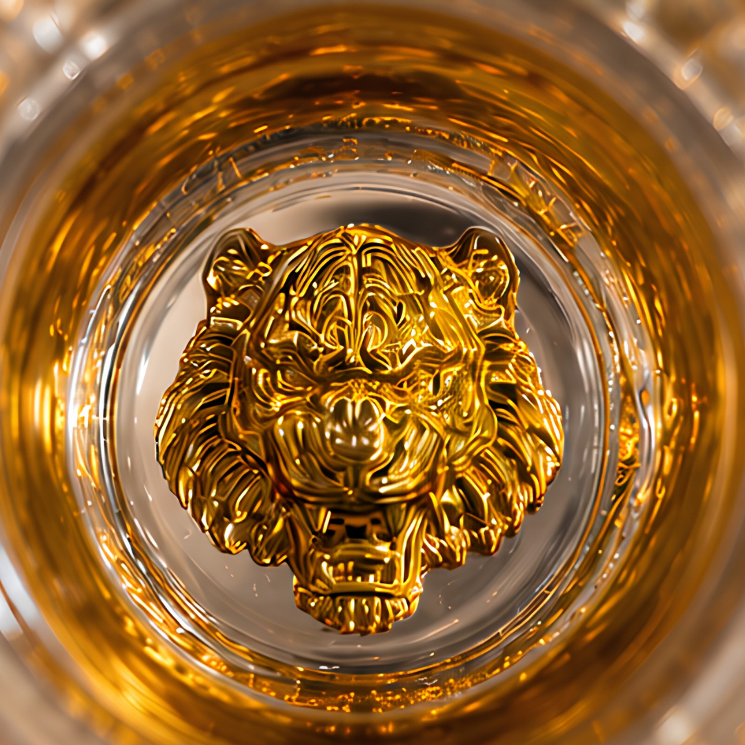 Lion Design Crystal Beer Mugs - Made In Italy